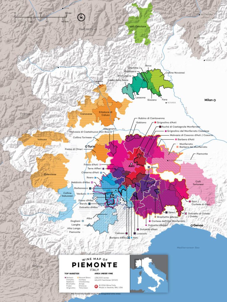 italy piemonte wine map