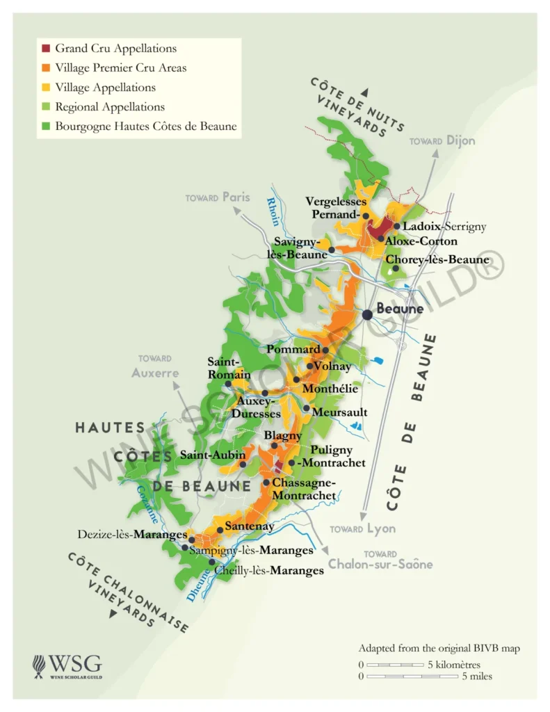 cote-de-beaune-wine map
