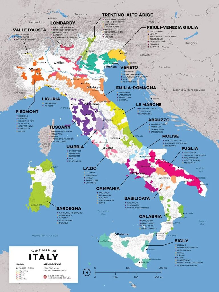 italy wine map