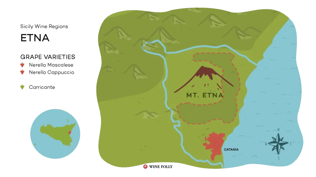 etna doc wine map