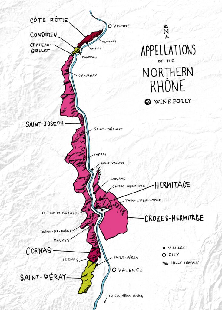 France northern-rhone-wine-map 프랑스 북부 론 와인 지도