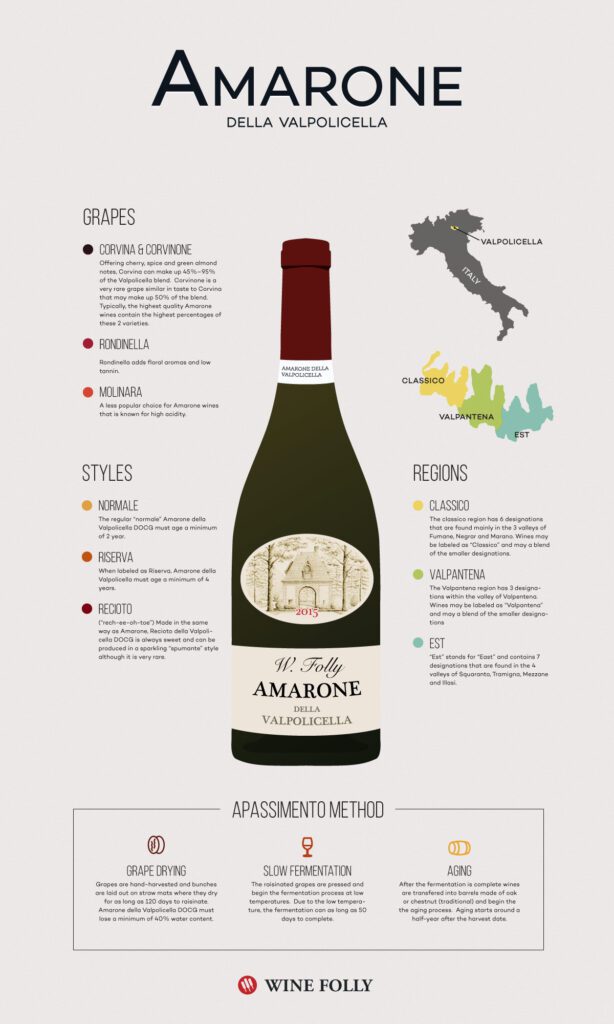 아마로네 델라 발폴리첼라 인포그래픽 Amarone della Valpolicella Wine Information Sheet