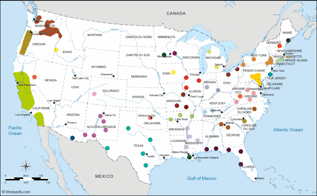 미국 와인 지도 USA Wine Map