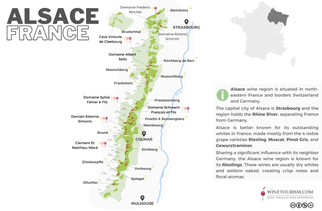 알자스 와인 산지 지도 Alsace Wine Region Map