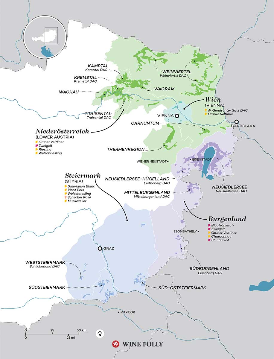 Austria Wine Map 오스트리아 와인 지도