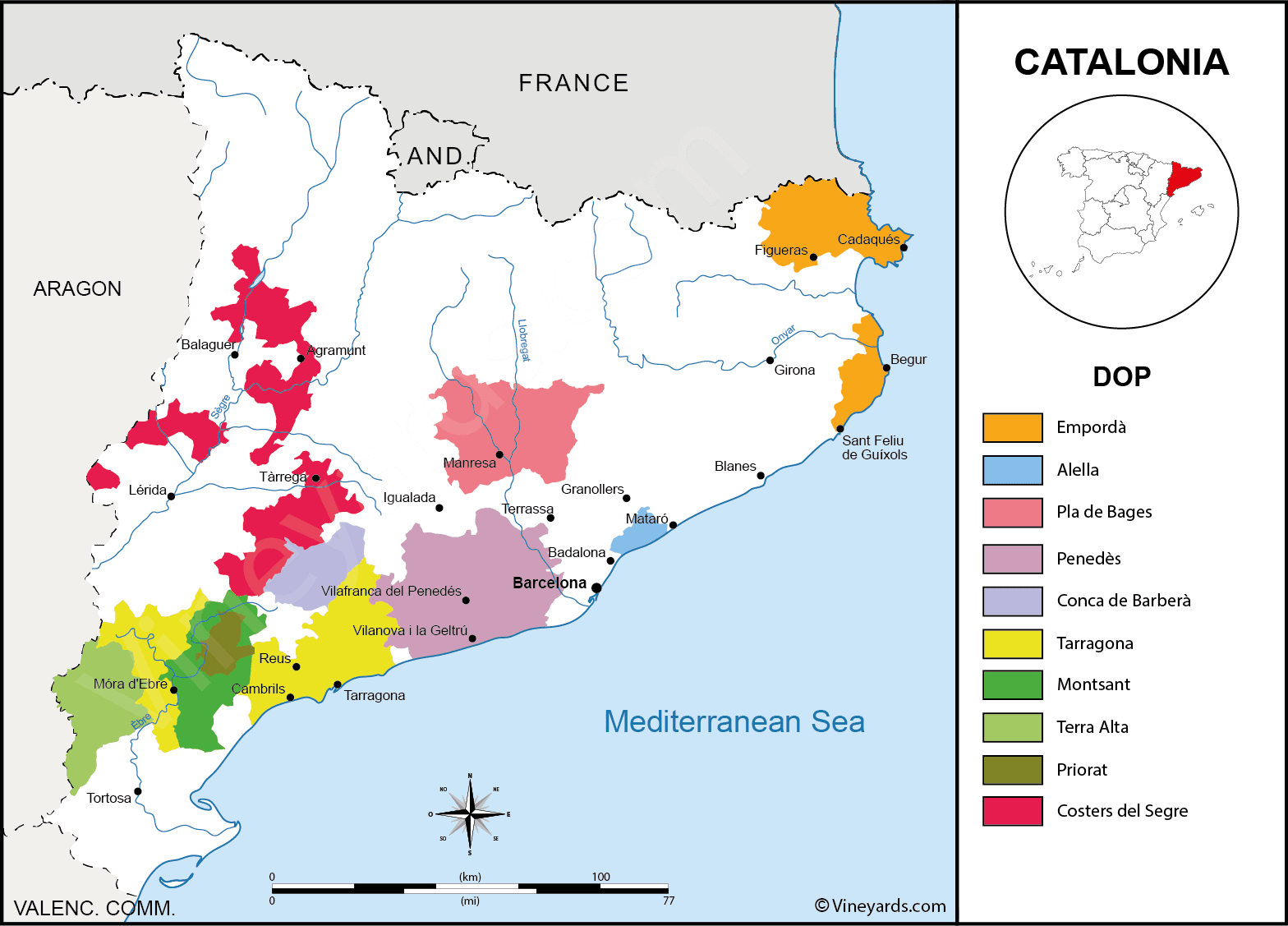 Spain Catalonia Wine Map 스페인 카탈루냐 와인 지도