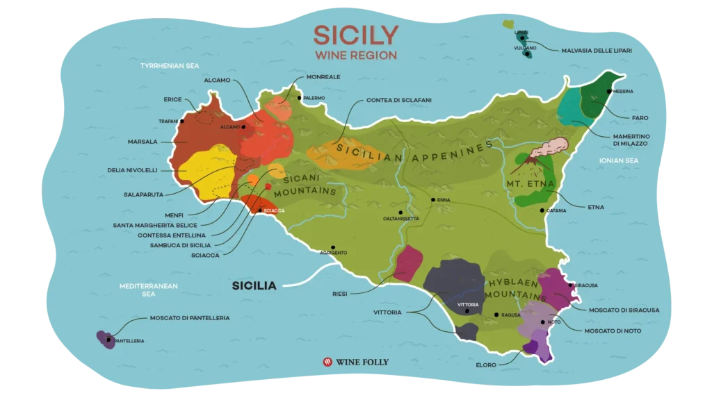 Sicilia Italy Wine Map 시칠리아 이탈리아 와인 지도