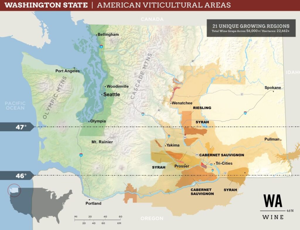 Columbia-Valley-usa-wine-region 콜롬비아 밸리 미국 와인 지도