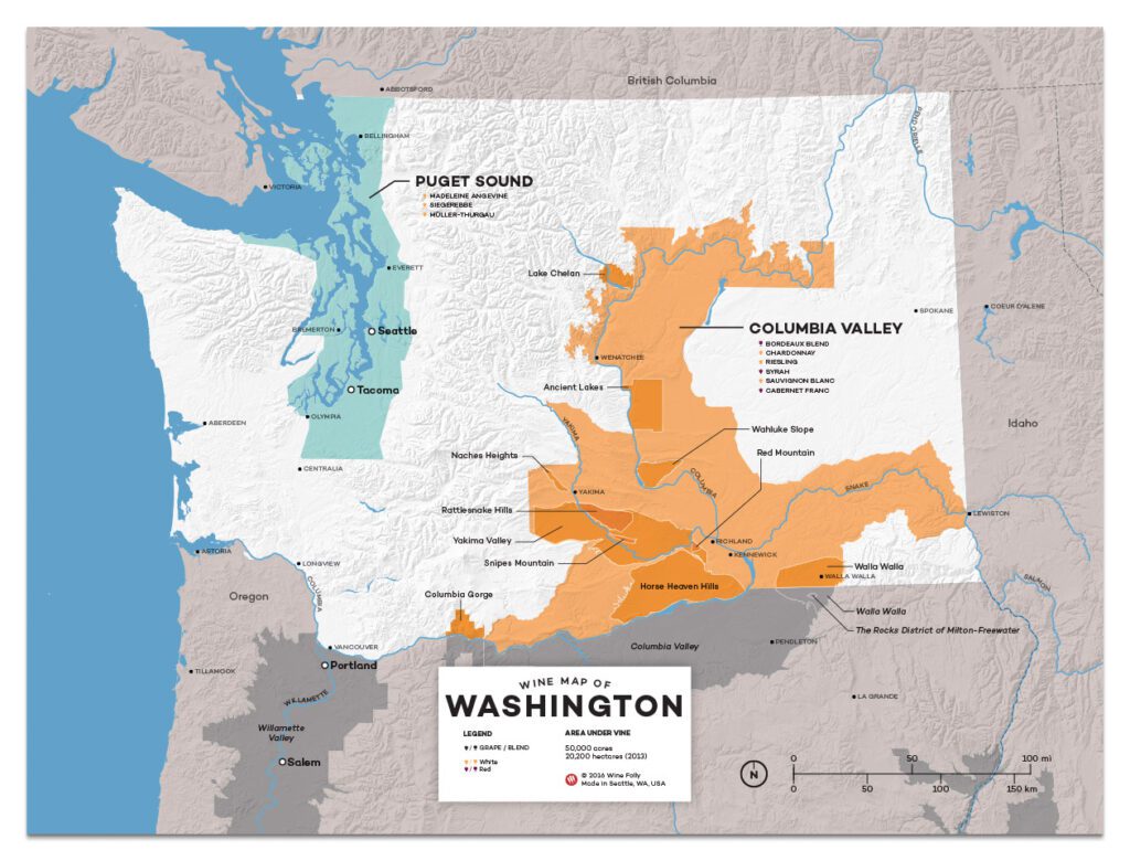 USA-Washington-wine-map 미국 워싱턴 와인 지도